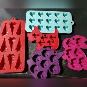 Set of 5, Silicone Molds used for wax samples.